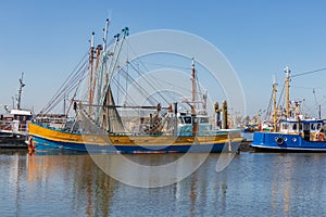 Prawn fishing boats in Dutch harbor Lauwersoog