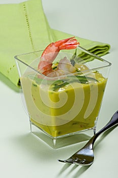 Prawn and guacamole appetizer