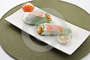 Prawn salad sushi roll