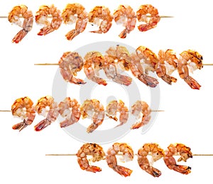 Prawn Skewer isolated on white