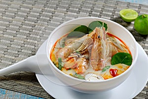 Prawn spicy and sour soup tom yum kung,Thai food