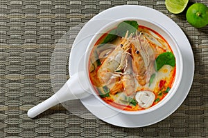 Prawn spicy and sour soup tom yum kung,Thai food