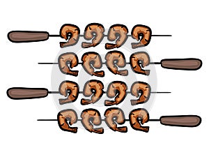 Prawns barbecue isolated