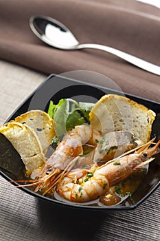 Prawns and conger soup