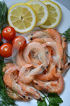 Prawns Latin. Caridea as food - delicacy