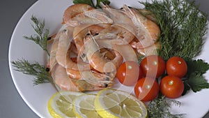 Prawns Latin. Caridea as food - delicacy