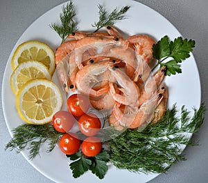 Prawns Latin. Caridea as food - delicacy