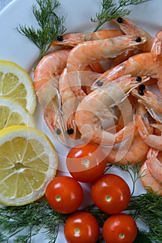 Prawns Latin. Caridea as food - delicacy