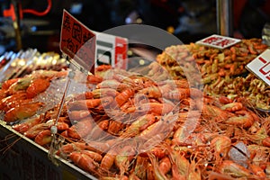 Prawns and other sea food