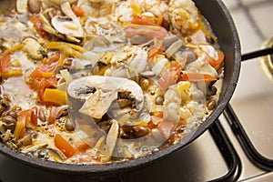 Prawns with vegetables