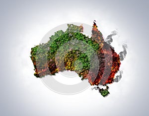 Pray for Australia. Australia bush fire concept.