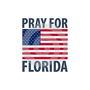 Pray for Florida. Hurricane over Maiami. Vector illustration.