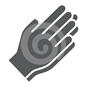 Pray glyph icon, religion and prayer, hands praying sign, vector graphics, a solid pattern on a white background, eps 10