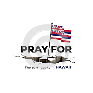 pray for Hawaii poster design. vector illustration.