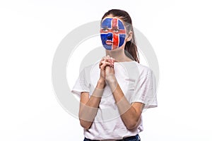 Pray for Iceland. Icelander football fan pray for game Iceland national team