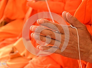 Pray, the monks in thai ceremony