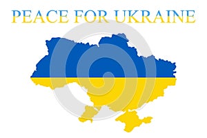 Pray for Ukraine concept illustration with national flag, hand, and map. Ukrainian flag praying concept vector illustration. Pray