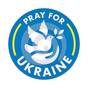 Pray for Ukraine dove sign