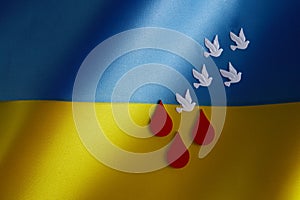 Pray for Ukraine. International protest Stop Russian aggression against Ukraine.