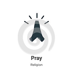Pray vector icon on white background. Flat vector pray icon symbol sign from modern religion collection for mobile concept and web