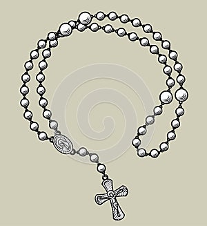 Prayer beads round frame photo