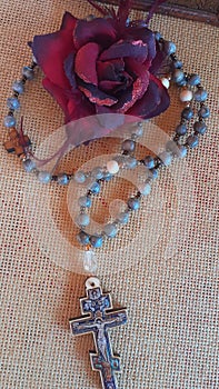 Handmade Mary Tears prayer rope Rosary Orthodox Job`s Tears Prayer Rope. photo