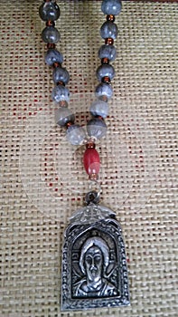 Orthodox greek metal medallion prayer rope photo
