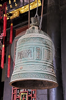 Prayer Bell inside the Buddist Manjushri Monastery, Chengdu Chin