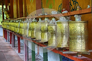 Prayer buddhist drums in Huanglong Middle Templ