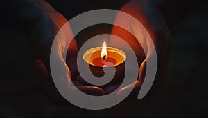 prayer - candle in hands