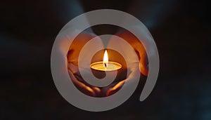 prayer - candle in hands