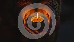 prayer - candle in hands