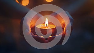 prayer - candle in hands