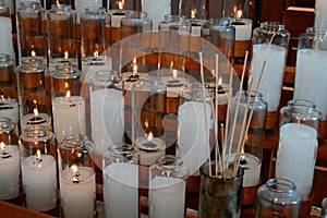 Prayer candles at a Catholic church