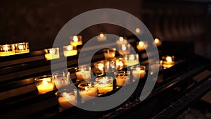 Prayer candles in Catholic church