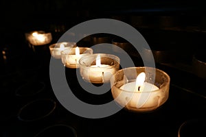 Prayer candles in a church