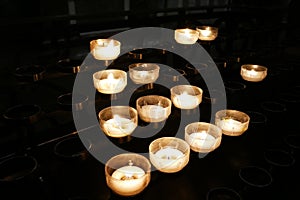 Prayer candles in a church