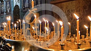 Prayer Candles in Orthodox Christian Church