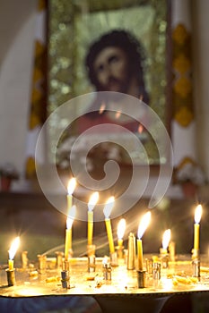 Prayer Candles in orthodoxy church