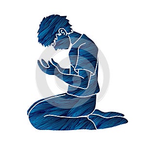 Prayer, Christian praying cartoon graphic vector