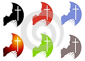 Prayer and Cross Logos or Icons