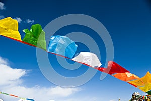 Prayer flags and blue sky