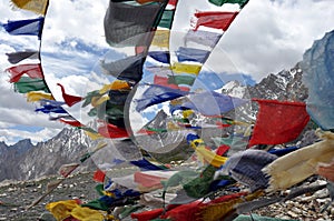 Prayer flags with Himalaya in the background