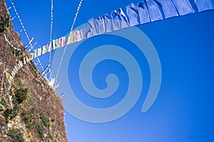 Prayer flags in the Himalaya mountains, Annapurna region, Nepal