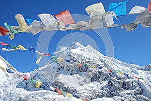 Prayer Flags with mountain background