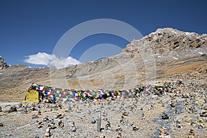 Prayer flags on nakeela pass
