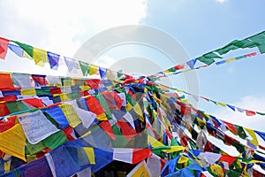 Prayer flags in Nepal temple