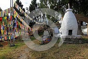 Prayer flags at Tashiding Monastery