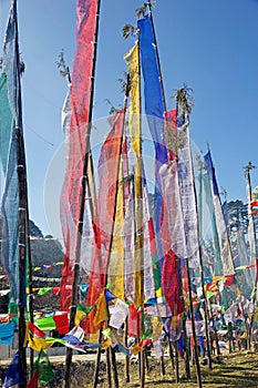 Prayer flags at the Yutong La Pass, Bhutan