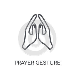 Prayer gesture linear icon. Modern outline Prayer gesture logo c